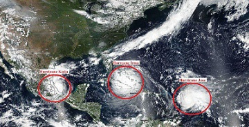 ۳ طوفان فعال