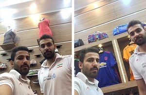 مصطفی حیدری در فروشگاه ورزشی سامان فائزی