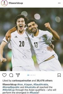 پست اینستاگرامی فیفا در مورد قرعه کشی جام جهانی ۲۰۱۸