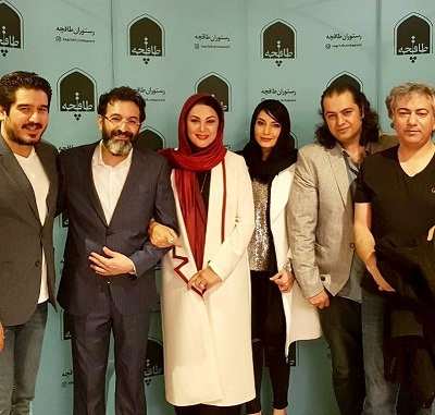 عکس های مراسم افتتاح رستوران طاقچه لاله اسکندری و همسرش