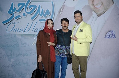 عکس هومن حاجی عبداللهی و همسرش در کنار امید حاجیلی