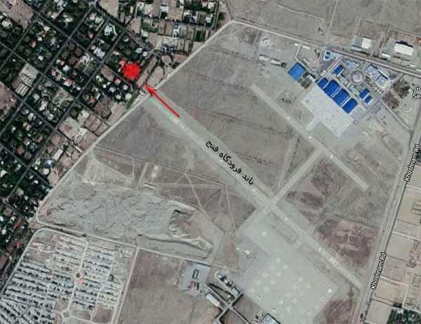 محل دقیق حادثه سقوط هواپیمای باری در انتهای فرودگاه فتح