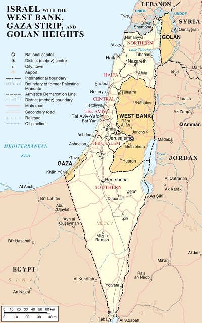 نقشه سرزمین فلسطین