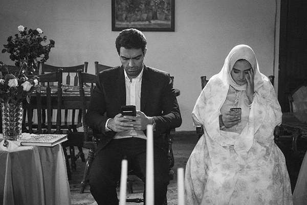 عکسی از سکانس عروسی سهیل و ترانه با ایفای نقش نرگس محمدی و شهاب شادابی