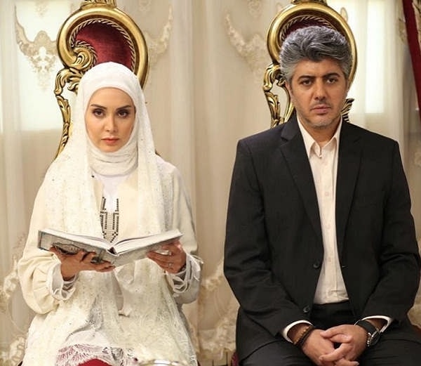 عکس شهرام پوراسد و مریم خدارحمی در صحنه ی عقد سریال ستایش 3